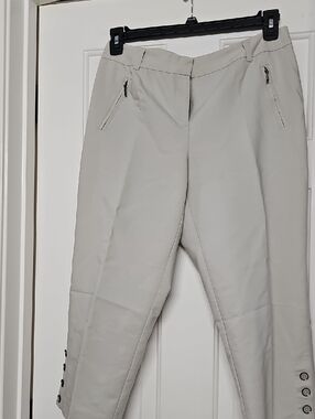 Style & Co. Light Beige Slim Stretch Capris with Ankle Button Trim